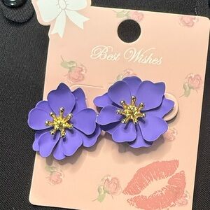 Purple Floral Earrings